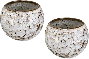 HARFINGTON 2pcs Chinese Japanese Ceramic Teacups 5.07 oz Handmade Gong Fu Tea Set Ceramic Glaze-Changed No Handle Small Tea C