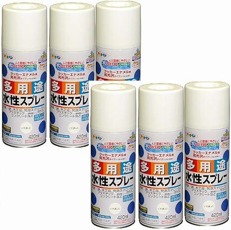 Amazon アサヒペン 水性多用途スプレー ４２０ｍｌ ツヤ消し白 メーカー内箱入り ６本セット Diy 工具 ガーデン