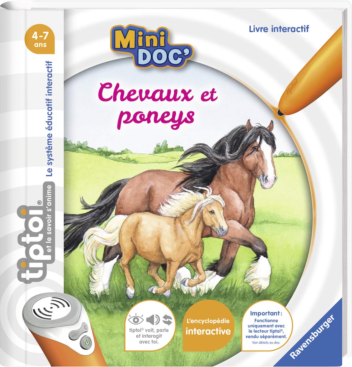 Ravensburger Tiptoi® 00031 Mini Doc'- Horses and Ponies Interactive Book for Ages 4 and Above