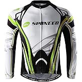 sponeed Men's Bicycle Shirts Long Sleeve Biker Jerseys Full Zipper Winter Cycling Gear Breathable