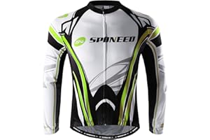 sponeed Men's Bicycle Shirts Long Sleeve Biker Jerseys Full Zipper Winter Cycling Gear Breathable