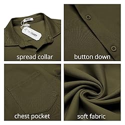 COOFANDY Mens Button Down Short Sleeve Shirt Short