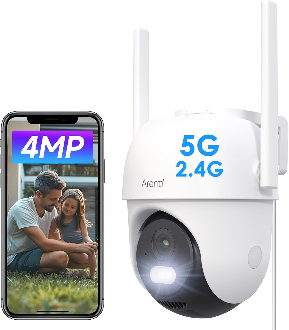 ARENTI 5G/2.4G Pan Tilt Outdoor Security Camera 2.5K 4MP WiFi CCTV