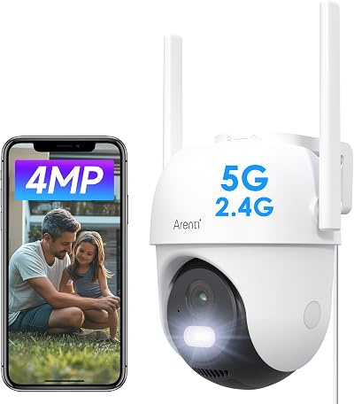ARENTI 5G/2.4G Pan Tilt Outdoor Security Camera 2.5K 4MP WiFi CCTV