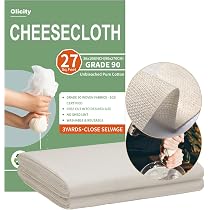 Étamine Fromage Réutilisable Grade 90 - 4m X 90cm Coton Bio Non Blanchi Ultra-Fin - Sac Lait Noix Fromage