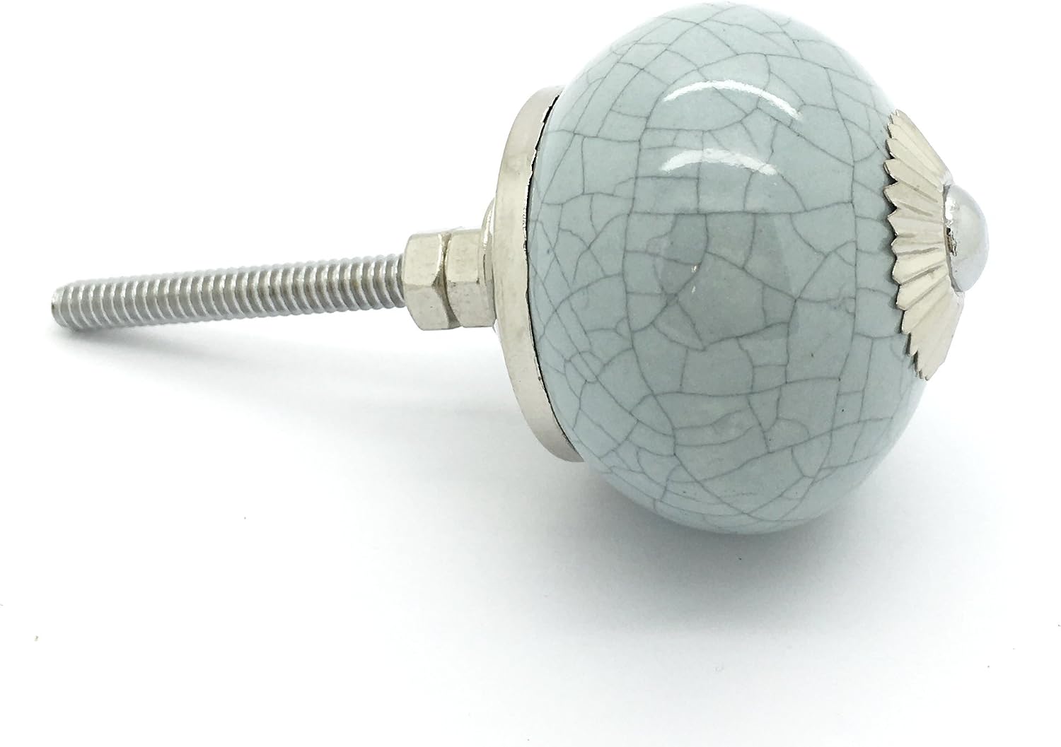 G Decor Blue-Grey Crackle Handmade Design Round Ceramic Door Knobs, Vintage, Shabby Chic, Interior Furniture - Image 5