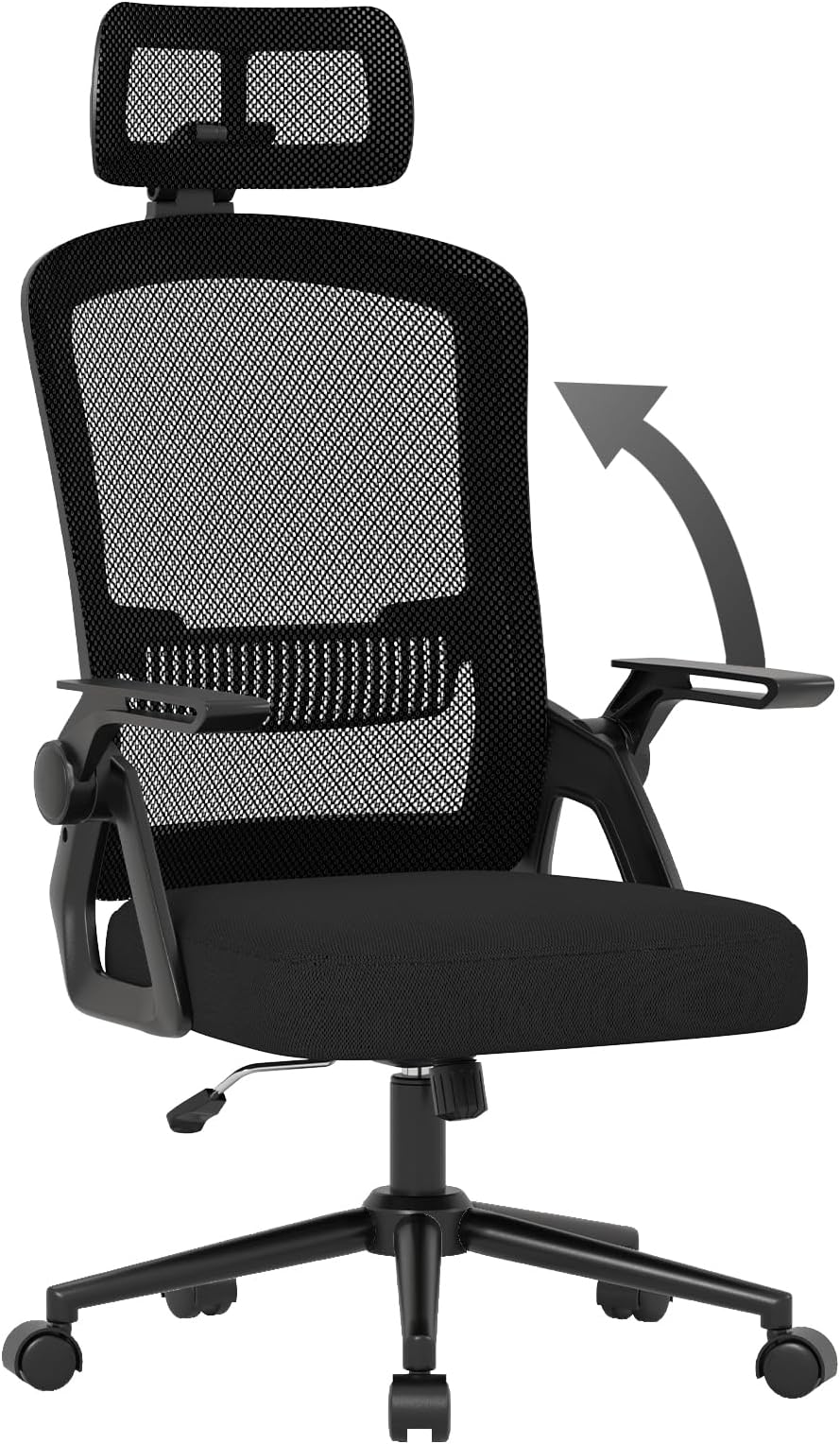 nasPaluro Ergonomic Office Chair with Headrest, Height Adjustable, Mesh Back