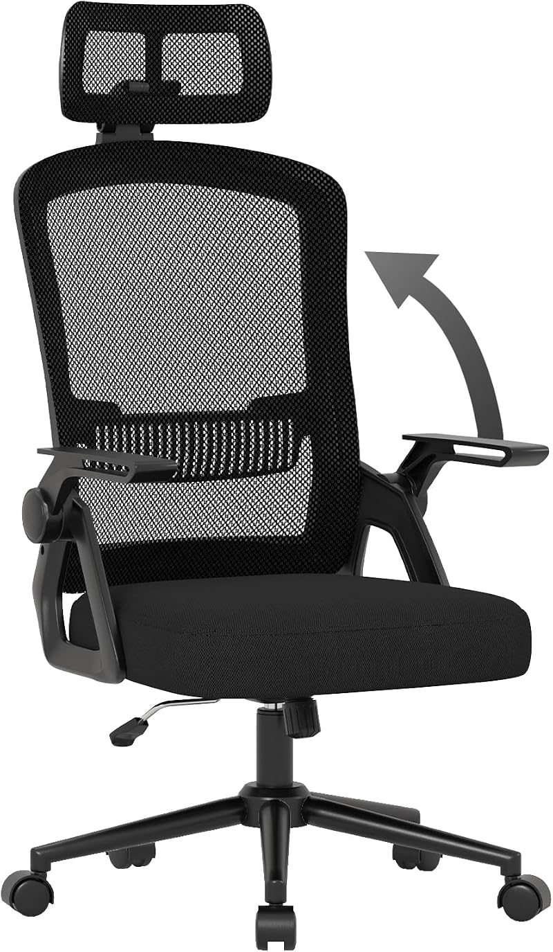 nasPaluro Ergonomic Office Chair with Headrest, Height Adjustable, Mesh Back
