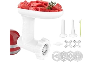 KITCHTREE Meat Grinder Attachment for KitchenAid Stand Mixers Includes Food Grinder Attachment and Sausage Stuffer Attachment