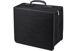 Siveit CD/DVD Binder, CD DVD Case Holder Binder 400 Capacity CD/DVD Wallet Storage Booklet Album Box (White binder, Black)