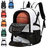 AIRTTUZ Basketball Bag Backpack, Large Capacity Sports Equipment Bags for Basketball, Soccer, and Volleyball.
