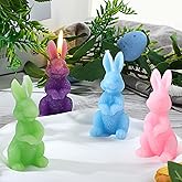 BBTO 4 Pieces Easter Candles Rabbit Shape Bunny Spring Rabbit Candles Gifts for Easter Bunny Decorations Party Table Home Decor Spring Celebrations