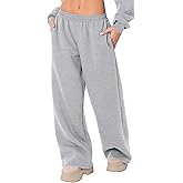 LOMON Wide Leg Sweatpants Women Fleece Sweat Pants Fall Spring Clothes 2026 Teen Girl Baggy Jogger Sweatpant with Pockets