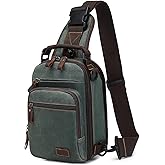 Nerlion Sling Bag for Men Waxed Canvas Crossbody Bag Chest Bag Water Resistant Shoulder Bag Casual Daypack