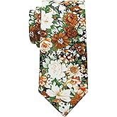 Mantieqingway Men's Cotton Printed Floral Neck Tie Skinny Tie