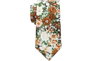 Mantieqingway Men's Cotton Printed Floral Neck Tie Skinny Tie