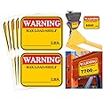 3×4 inch Caution MAX Load/Shelf LBS Sticker Bright Warning Pallet Rack Capacity Labels 60pcs Industrial Strength Cross Beam Safety Stickers for Warehouse Warehouse Pallet Racking,Forklift
