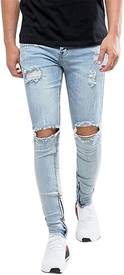 mens jeans with ankle zips