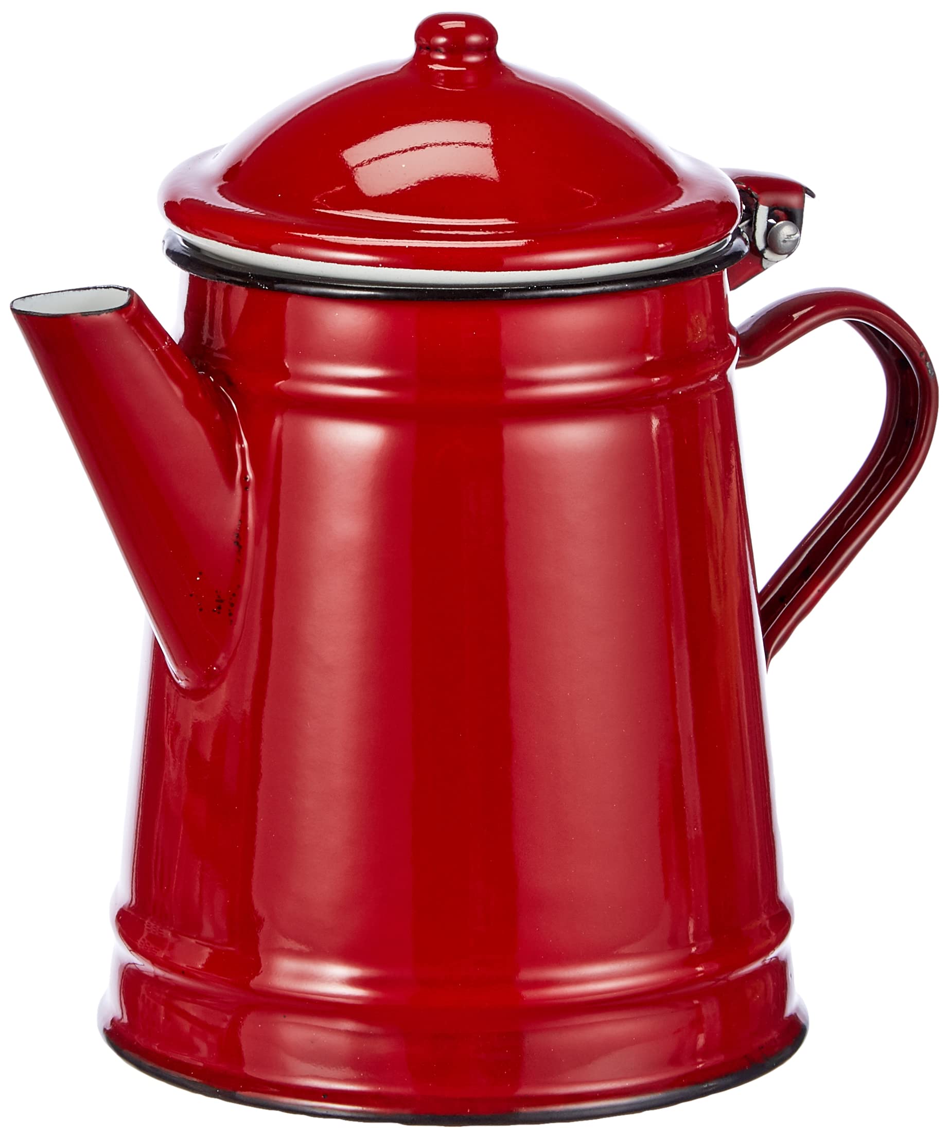 Ibili 910210 - Cafetera cónica de Acero esmaltado vitrificado Roja 1 l