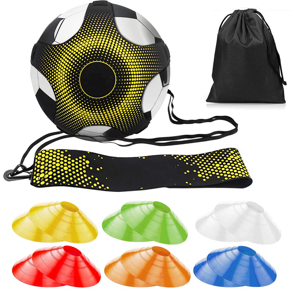 Toxin Football Kick Trainer, Football Training Equipment Soccer Training Aid Football Skills Improvement Solo Practice for Kids & Adults Hands Free Universal Fits 3 4 5 Footballs