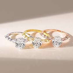 EAMTI 1.5 Carats 925 Sterling Silver Ring Oval Cut