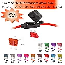 Gaoekoius 2 PCS 10 AWG Inline Fuse Holder with 40A