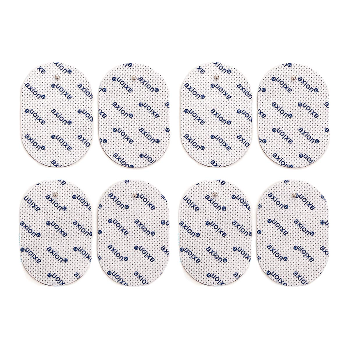 8 Reusable Oval Electrode Pads 70x50mm – Compatible with Panasonic TENS & EMS Devices – Self-Adhesive Replacement Gel Pads – 3.2mm Connector – axion® Medical Accessory