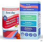 FIRST DAY Womens 3-in-1 Probiotic Gummies – Prebiotic + Probiotic + Postbiotic Supplement – Supports Digestive & Oral Health, Immune Function & Energy Levels – 30-Day Supply