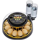 Bibibirds Incubators for Hatching Eggs with Automatic Egg Turning and Humidity DisplayTemperature Control Auto Water Fill Egg Candler 12Egg Hatch Chick Quail Duck Turkey Goose Parrot Bird Eggs