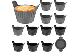 12 Pack Air Fryer Baking Ramekins, Silicone Mould Cups, Large Size, Easy Release Bakeware Set, Non-Stick Air Fryer Accessorie