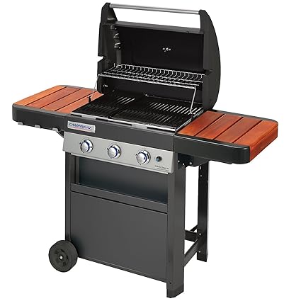 Campingaz Gasgrill 3 Series Classic WL, BBQ Grillwagen mit drei Edelstahlbrennern, Deckel und Thermometer, InstaClean und Cul