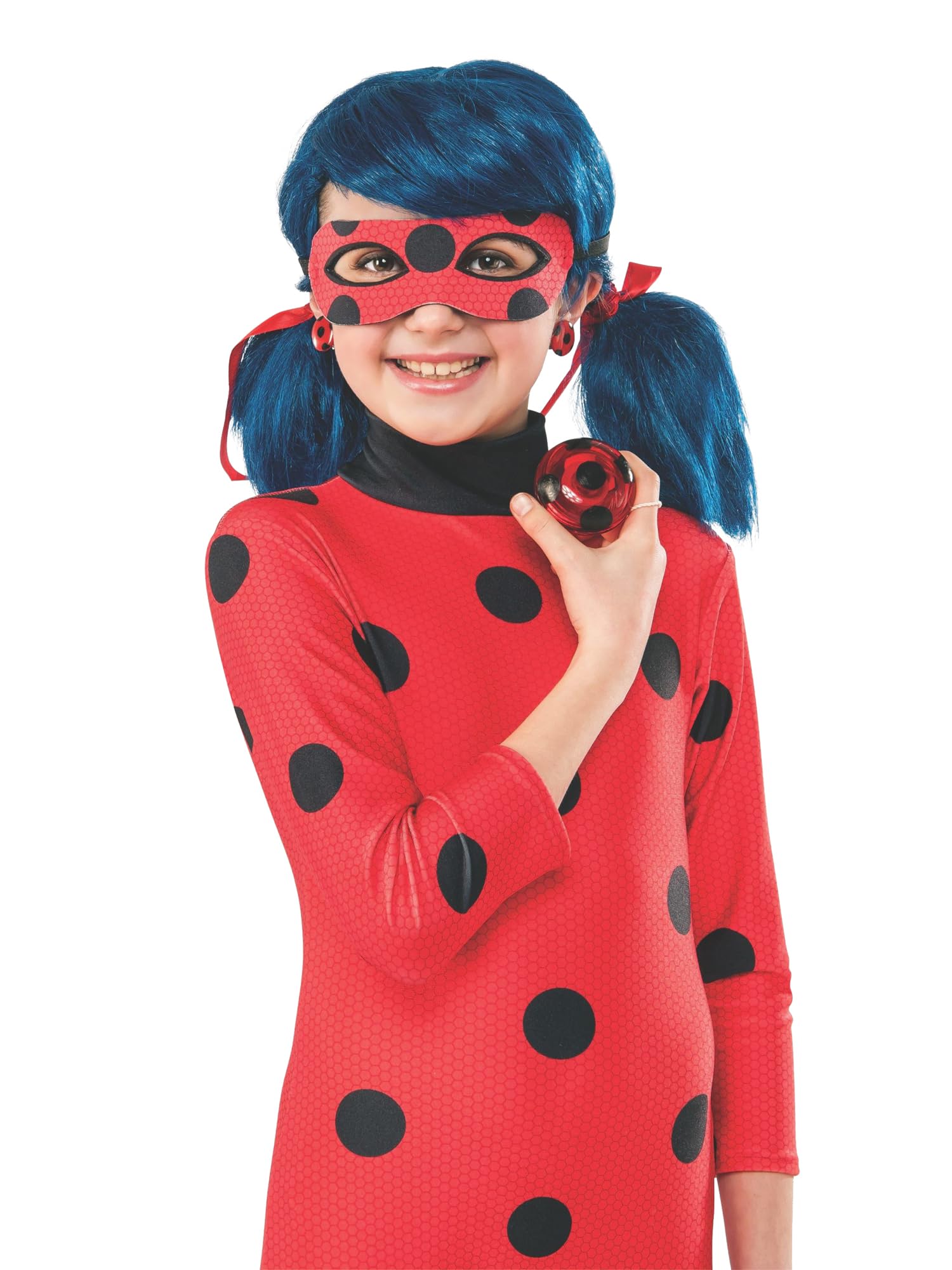 Rubies Official Miraculous Ladybug Childs Clip-on Earrings and Yo-Yo Set, Fancy Dress Accessory Set Halloween