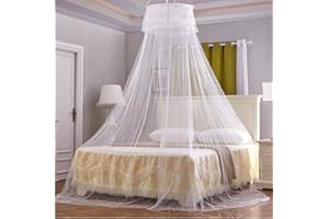 Yanglovele Home Mosquito Net Decoration Lace Bed Canopy Netting Princess Large Size For All Twin, Full, Queen, King Small Hol