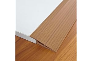 DAILISEN 3.3ft Floor & Carpet Threshold Transition Strip, Vinyl Self Adhesive Overlap Edge Reducer,Edging Trim for Doorway Flooring Laminate and Tiles,Beveled Edge Ramp Edge Guard,for 3/5" Thick Material