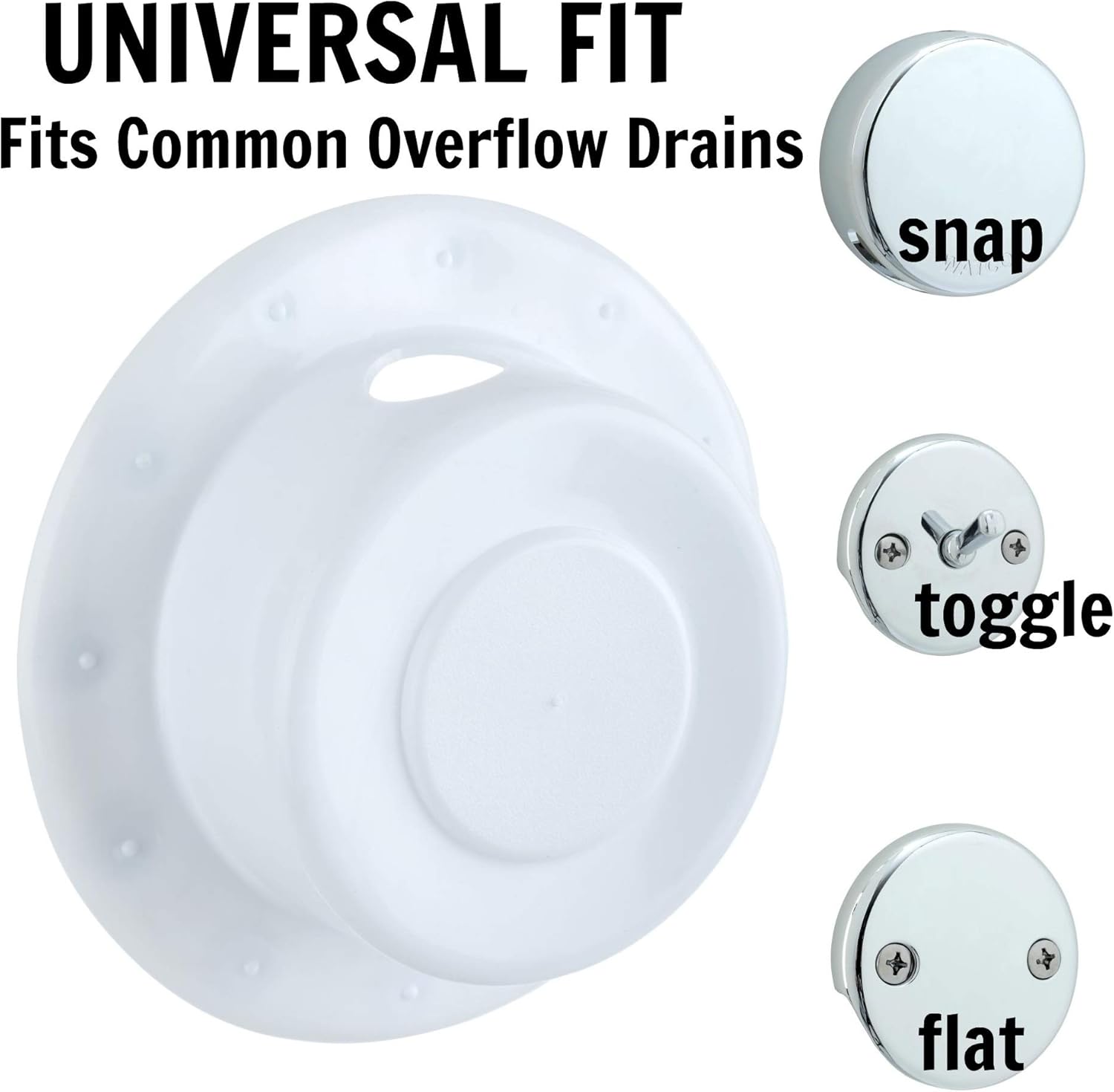 SlipX Solutions Bottomless Bath Overflow Drain Cover for Tubs, Adds Inches of Water to Your Bathtub for a Warmer, Deeper Bath (White, 4 inch Diameter): Home & Kitchen