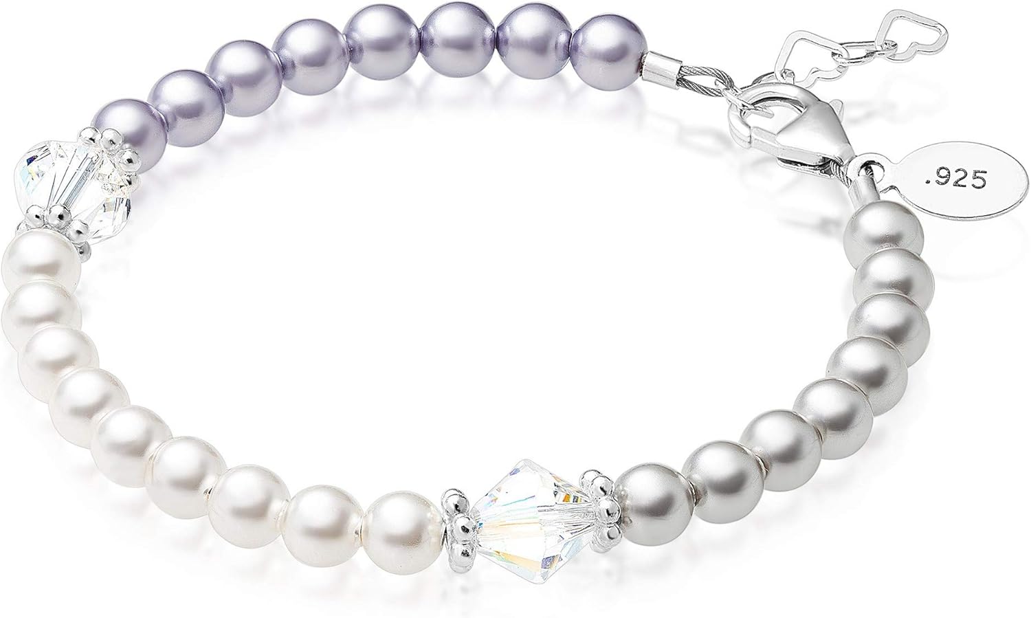 Baby Crystals Sterling Silver Elegant Baby Bracelet for