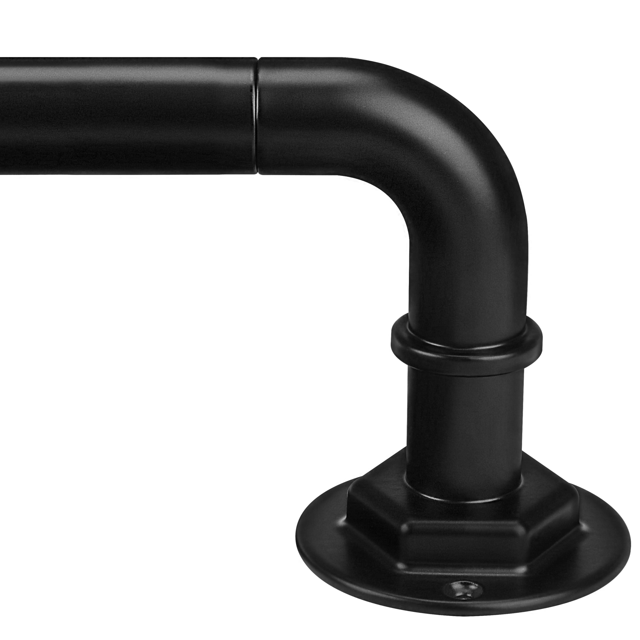 Photo 1 of ***FACTORY SEALED***Byondeth Curtain Rods for Windows 16 to 120 Inches Adjustable Blackout Wrap Around 1 Inch Diameter Curtain Rod, Black