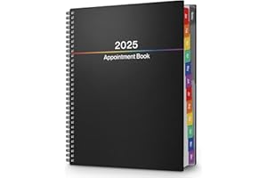 Dunwell Appointment Book 2025 8.5x11 (Colorful), Jan to Dec 2025, Large Daily Weekly Planner with Monthly Tabs, 15-Minute Quarter-Hourly Schedule Book