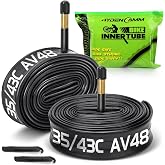 Hydencamm 2 Pack 700x35C-43C Bike Tube AV48/AV32/FV48mm, 2 Tire Levers | 700 x 35C 700x38C 700x40C 700x42C 700x43c Inner Tube, Butyl Rubber, 700c Bicycle Inner Tube Compatible for Road/Gravel Bikes