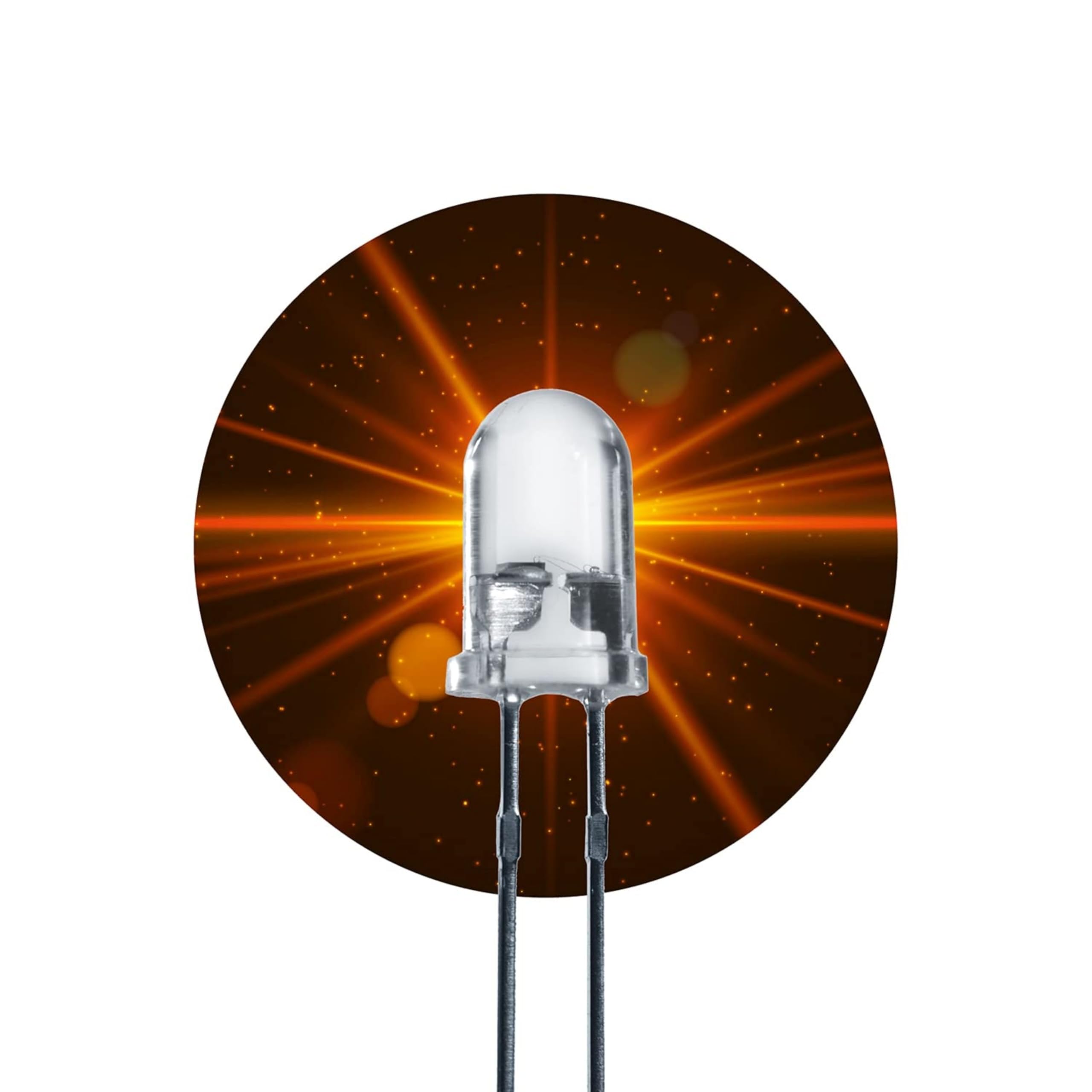 Lumetheus LEDs 5 mm Colour orange Extra Super Bright 25.000 mcd 25 pieces 2-3 Volts 2 Pin Light Emitting LED Diode