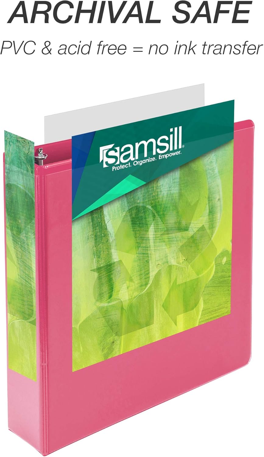 Samsill Earth’s Choice Biobased Durable 3 Ring Binders, Fashion Clear View 2 Inch Binders, Up to 25% Plant Based Plastic, Assorted 4 Pack (MP48669) : Office Products