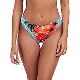 RELLECIGA Women's Cheeky Mid Waisted High Cut Bikini Bottoms