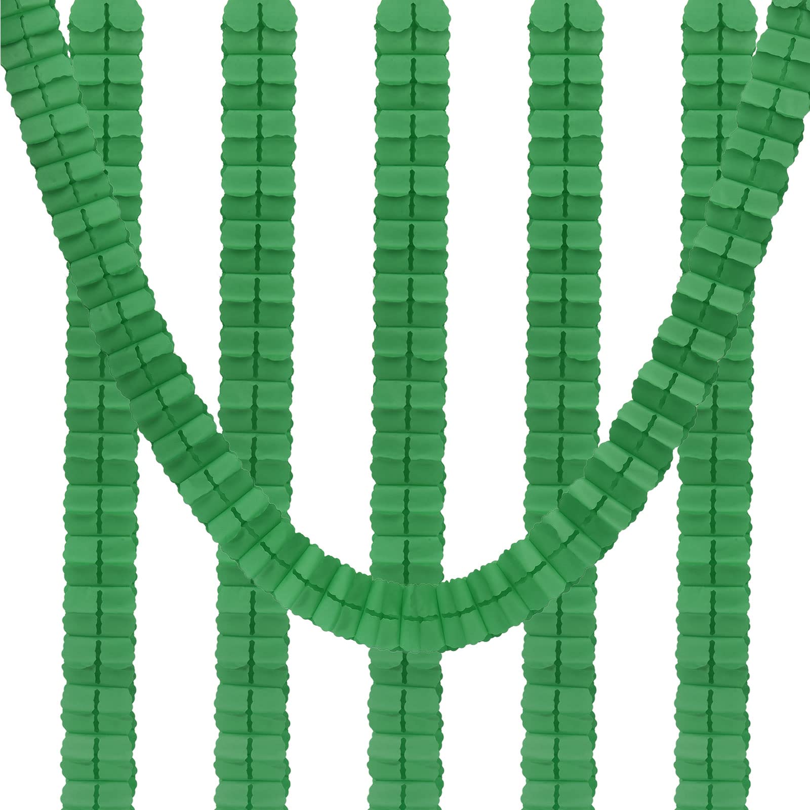 PATIKIL 9.8ft Four-Leaf Garland, 6 Pack Tissue Paper Hanging Flower Garland Reusable Streamers for Party Wedding Backdrop Decorations, Dark Green