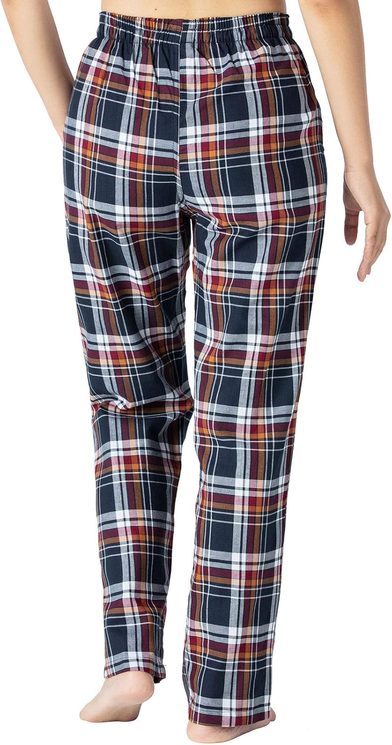 AIRIKE Women's Fleece Lounge Pajama Pants Soft Plaid Woven Sleep Pants Cotton PJ Bottoms with Pockets and Drawstring at  Women’s Clothing store