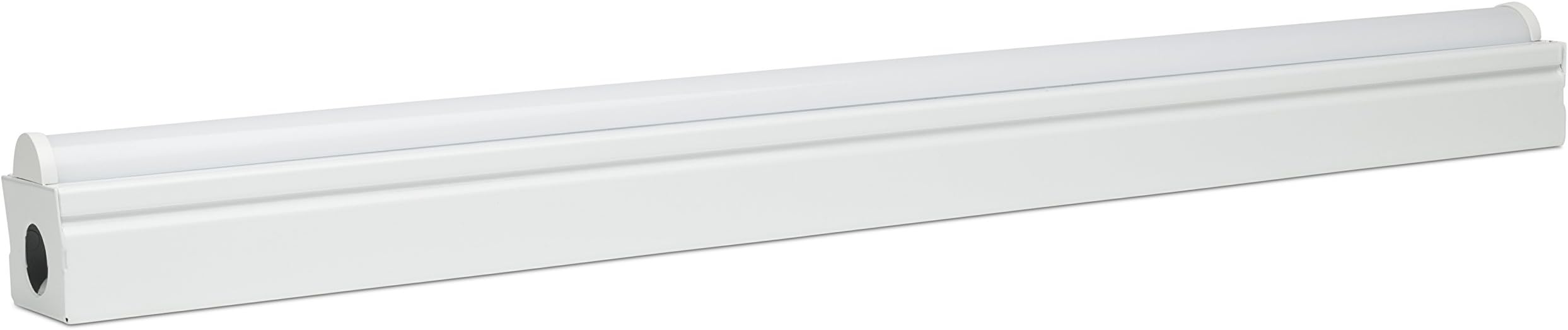 Greenbeam LED Commercial Flush Mount Shop Light | Single Bulb Ceiling Light Fixture | Fluorescent Style Strip Light | Industrial, Garage, Office | 48 Inch/4 Feet | 18W | White