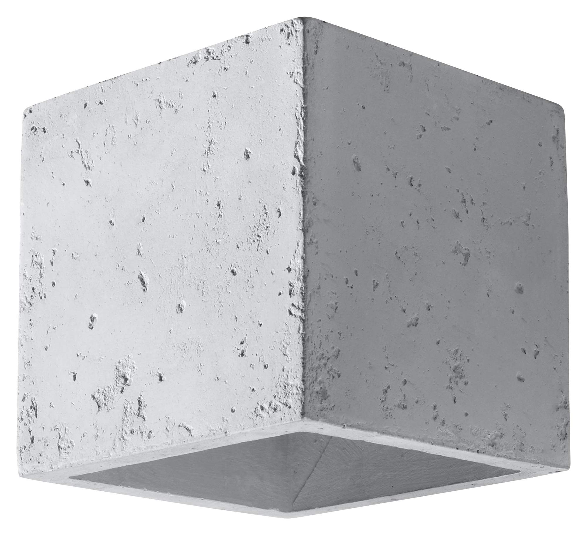 SOLLUX lighting Lighting SL.0487 Quad Wall Light Modern Design with Rectangular Shade Made of Concrete with Interchangeable GU10 Bulb, 1 x 40 W Concrete, 10 x 12 x 10 cm, Grey
