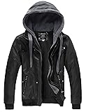 wantdo Men's Spring Motorcycle Leather Jacket with