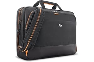 Solo New York Briefcase - Laptop Carrying Bag for Women & Men, Brief for Travel & Work, Internal Tablet Pocket, Adjustable Shoulder Strap, Fits 17.3" Computer - Focus, Black