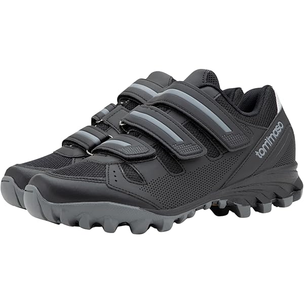 Mens Mountain Bike Shoes with Quick Ratchet Buckle black Kescoo size 45 /10.5US Amazon.com | SDEQA Men main image 4