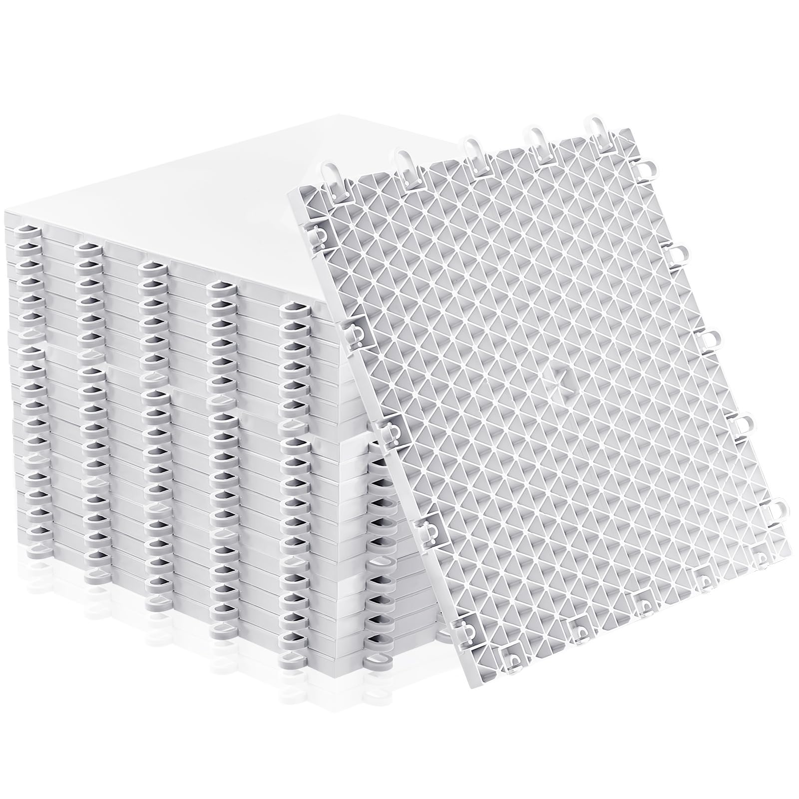 Photo 1 of Fabbay Dryland Synthetic Ice Tiles for Hockey Floor Mat 12 x 12 Squares Hockey Training Equipment Board for Shooting Outdoor(White,8 Pack)